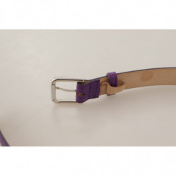 Cintura fibbia logo inciso pelle vitello viola - 75 CM / 30 INCHES