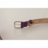 Cintura fibbia logo inciso pelle vitello viola - 75 CM / 30 INCHES