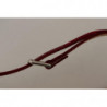Cintura fibbia metallo inciso logo argento velluto rosso - 75 CM /