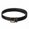 Cintura fibbia metallo vintage pelle vitello nera - 75 CM / 30 INCHES