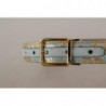 Cintura fibbia metallo dorato goffrato jacquard pelle blu - 65 CM /