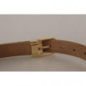 Cintura fibbia metallo dorato goffrato jacquard pelle blu - 65 CM /