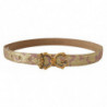 Cintura fibbia metallo dorato logo DG jacquard rosa rosa - 75 CM /