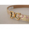 Cintura fibbia metallo dorato logo DG jacquard rosa rosa - 75 CM /