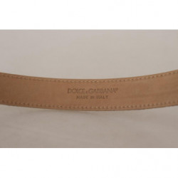 Cintura fibbia metallo dorato logo DG jacquard rosa rosa - 75 CM /