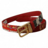 Cintura fibbia metallo dorato patchwork maioliche multicolor - 75 C