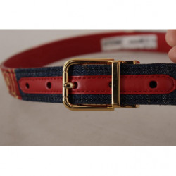 Cintura fibbia metallo dorato patchwork maioliche multicolor - 75 C