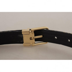 Cintura fibbia metallo logo jacquard color oro blu navy - 75 CM / 3