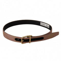 Cintura fibbia metallo logo inciso pelle color oro rosa - 75 CM / 3