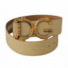 Cintura fibbia barocca pelle vita larga beige logo DG - 75 CM / 30