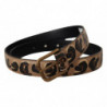 Cintura fibbia vita metallo vintage stampa leopardata marrone - 65