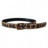 Cintura fibbia vita metallo vintage stampa leopardata marrone - 65