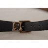 Cintura fibbia vita metallo vintage stampa leopardata marrone - 65