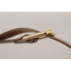 Cintura fibbia vita logo dorato pelle vitello color bronzo - 65 CM