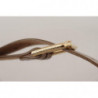 Cintura fibbia vita logo dorato pelle vitello color bronzo - 65 CM