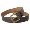 Cintura fibbia logo metallo dorato pelle vitello grigia - 70 CM / 2
