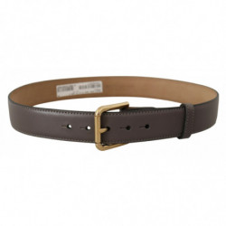 Cintura fibbia logo metallo dorato pelle vitello grigia - 70 CM / 2