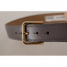 Cintura fibbia logo metallo dorato pelle vitello grigia - 70 CM / 2