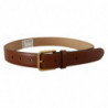 Cintura fibbia vita metallo dorato lucido pelle marrone - 70 CM / 2