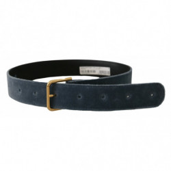Cintura fibbia vita logo metallo dorato velluto blu navy - 60 CM /
