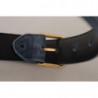Cintura fibbia vita logo metallo dorato velluto blu navy - 60 CM /