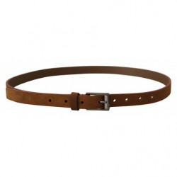 Cintura fibbia vita metallo logo marrone inciso - 90 CM / 36 INCHES