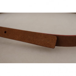 Cintura fibbia vita metallo logo marrone inciso - 90 CM / 36 INCHES