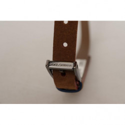 Cintura fibbia vita metallo logo marrone inciso - 90 CM / 36 INCHES