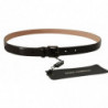 Cintura fibbia vita metallo logo pelle verniciata nera - 90 CM / 36