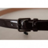 Cintura fibbia vita metallo logo pelle verniciata nera - 90 CM / 36
