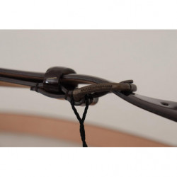 Cintura fibbia vita metallo logo pelle verniciata nera - 90 CM / 36