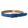 Cintura fibbia vita metallo logo tono oro pelle blu - 60 CM / 24 IN