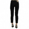 Pantaloni casual in denim con orlo tagliato a vita media nera - W30