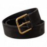 Cintura fibbia vita metallo logo tono oro velluto marrone - 60 CM /