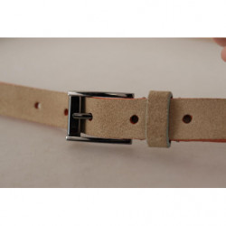 Cintura fibbia vita logo skinny beige nudo inciso - 90 CM / 36 INCHES