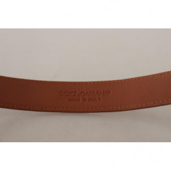 Cintura fibbia vita logo DG oro barocco pelle marrone - 75 CM / 30