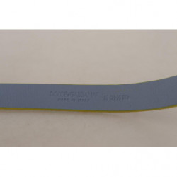 Cintura fibbia logo inciso pelle scamosciata blu - 90 CM / 36 INCHES