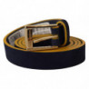 Cintura fibbia logo metallo oro giallo pelle scamosciata blu - 90 C