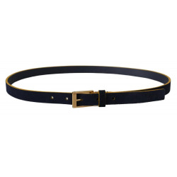Cintura fibbia logo metallo oro giallo pelle scamosciata blu - 90 C