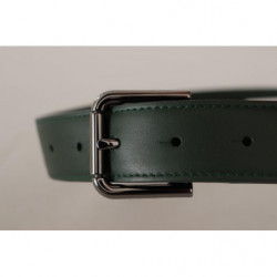 Cintura fibbia vita metallo logo pelle verde militare - 60 CM / 24