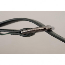 Cintura fibbia vita metallo logo pelle verde militare - 60 CM / 24