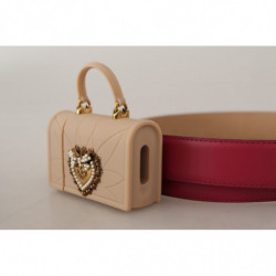 Cintura cuffie micro borsa Devotion Heart pelle rosa - 75 CM / 30 I