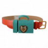 Cintura cuffie micro borsa Devotion Heart pelle arancione - 70 CM /
