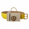 Cintura cuffie micro borsa Devotion Heart pelle gialla - 70 CM / 28
