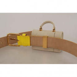 Cintura cuffie micro borsa Devotion Heart pelle gialla - 70 CM / 28