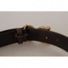 Cintura fibbia logo pelle esotica stampa animalier Marrone Amore -