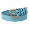 Cintura fibbia logo metallo color oro pelle blu cielo - 90 CM / 36