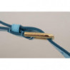 Cintura fibbia logo metallo color oro pelle blu cielo - 90 CM / 36