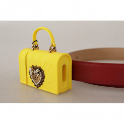 Cintura con fibbia DEVOTION in pelle rossa gialla - 75 CM / 30 INCHES