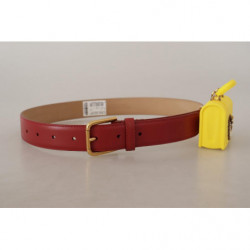 Cintura con fibbia DEVOTION in pelle rossa gialla - 75 CM / 30 INCHES